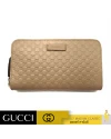 กระเป๋าสตางค์ GUCCI MICRO GUCCISSIMA ZIP AROUND LONG WALLET (BEIGE)