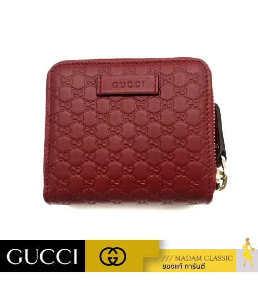 กระเป๋าสตางค์ GUCCI MICRO GUCCISSIMA ZIP AROUND SHORT WALLET (RED)