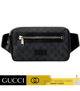 กระเป๋า GUCCI GG BLACK BELT BAG (BLACK/GREY)