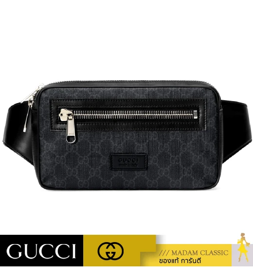 กระเป๋า GUCCI GG BLACK BELT BAG (BLACK/GREY)