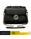 GUCCI GG INTERLOCKING TOP HANDLE SHOULDER BAG (BLACK)