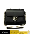 GUCCI GG INTERLOCKING TOP HANDLE SHOULDER BAG (BLACK)