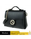 GUCCI GG INTERLOCKING TOP HANDLE SHOULDER BAG (BLACK)