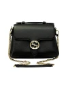 GUCCI GG INTERLOCKING TOP HANDLE SHOULDER BAG (BLACK)