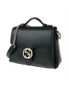 GUCCI GG INTERLOCKING TOP HANDLE SHOULDER BAG (BLACK)