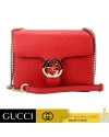 GUCCI GG INTERLOCKING SMALL SHOULDER BAG (RED)