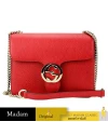 GUCCI GG INTERLOCKING SMALL SHOULDER BAG (RED)