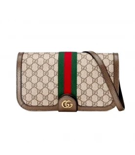 กระเป๋า GUCCI GG OPHIDIA SMALL SHOULDER BAG (BEIGE/EBONY) 