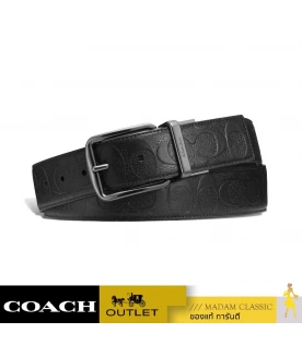 เข็มขัด COACH 55157 MODERN HARNESS CUT-TO-SIZE REVERSIBLE SIGNATURE LEATHER BELT (BLK)