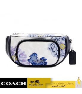 กระเป๋าคาดอก คาดเอว COACH 5689 COURT BELT BAG IN SIGNATURE CANVAS WITH KAFFE FASSETT PRINT (SVCAH)