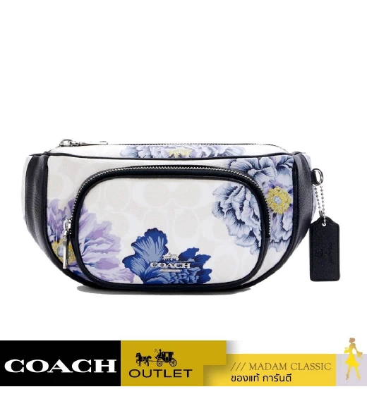 กระเป๋าคาดอก คาดเอว COACH 5689 COURT BELT BAG IN SIGNATURE CANVAS WITH KAFFE FASSETT PRINT (SVCAH)