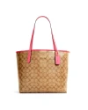 กระเป๋าสะพายไหล่ COACH 5696 CITY TOTE IN SIGNATURE CANVAS (IMD9S) 