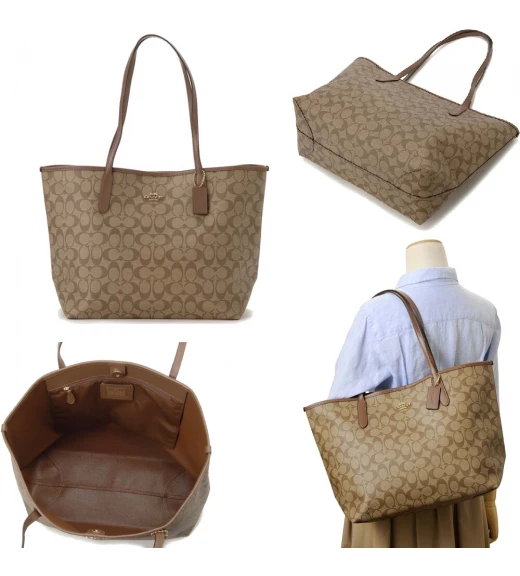 กระเป๋าสะพายไหล่ COACH 5696 CITY TOTE IN SIGNATURE CANVAS (IME74)