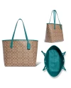 กระเป๋าสะพายไหล่ COACH 5696 CITY TOTE IN SIGNATURE CANVAS (SKHTE)