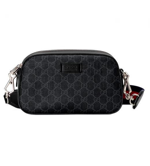 กระเป๋า GUCCI GG SUPREME BLACK MESSENGER BAG (BLACK/GREY) 