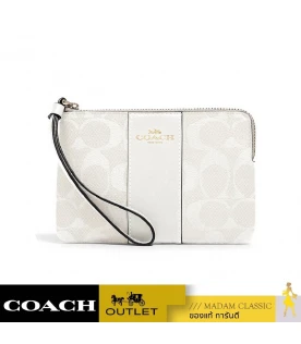 กระเป๋าคล้องมือ1ซิป COACH 58035 CORNER ZIP WRISTLET IN SIGNATURE CANVAS  (IMRFF)  