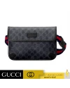 กระเป๋า GUCCI GG SUPREME BLACK BELT BAG (BLACK/GREY)