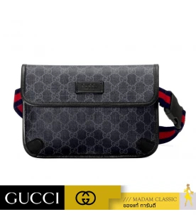 กระเป๋า GUCCI GG SUPREME BLACK BELT BAG (BLACK/GREY)