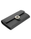 GUCCI GG INTERLOCKING FLAP LONG WALLET (BLACK)