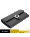 GUCCI GG INTERLOCKING FLAP LONG WALLET (BLACK)