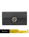 GUCCI GG INTERLOCKING FLAP LONG WALLET (BLACK)