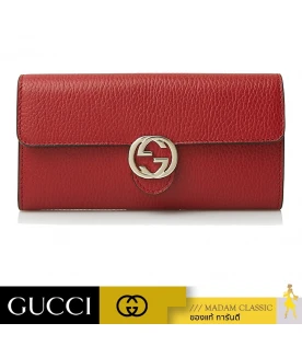 GUCCI GG INTERLOCKING FLAP LONG WALLET (RED)