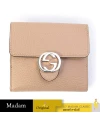 กระเป๋าสตางค์ GUCCI GG INTERLOCKING FRENCH FLAP WALLET (BEIGE) 