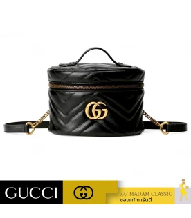 กระเป๋า GUCCI GG MARMONT MINI BACKPACK (BLACK CHEVRON) 