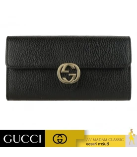 กระเป๋าสตางค์ GUCCI GG INTERLOCKING FLAP LONG WALLET