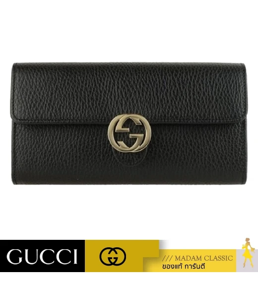 กระเป๋าสตางค์ GUCCI GG INTERLOCKING FLAP LONG WALLET