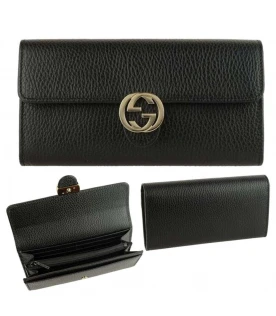 กระเป๋าสตางค์ GUCCI GG INTERLOCKING FLAP LONG WALLET