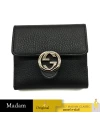 กระเป๋าสตางค์ GUCCI GG INTERLOCKING FRENCH FLAP WALLET (BLACK)