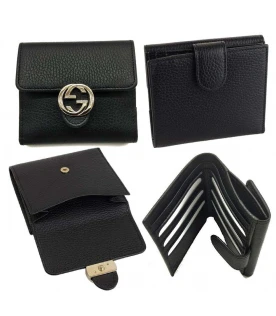 กระเป๋าสตางค์ GUCCI GG INTERLOCKING FRENCH FLAP WALLET (BLACK)