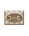 กระเป๋าสตางค์ Gucci Horsebit 1955 card case wallet (BEIGE/EBONY/BROWN)