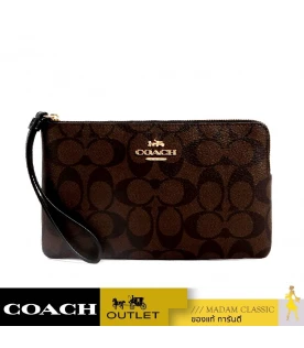 กระเป๋าคล้องมือ COACH 6648 LARGE CORNER ZIP WRISTLET IN SIGNATURE CANVAS (IMAA8)