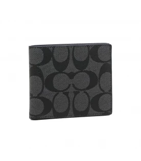 กระเป๋าสตางค์ COACH 66551 ID BILLFOLD WALLET IN SIGNATURE CANVAS (QBMI5)
