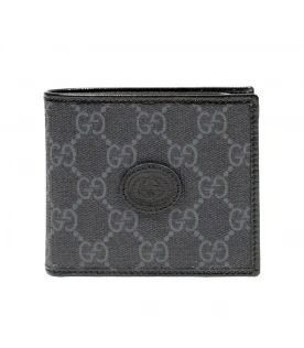 กระเป๋าสตางค์GUCCI WALLET WITH INTERLOCKING G (BLACK)
