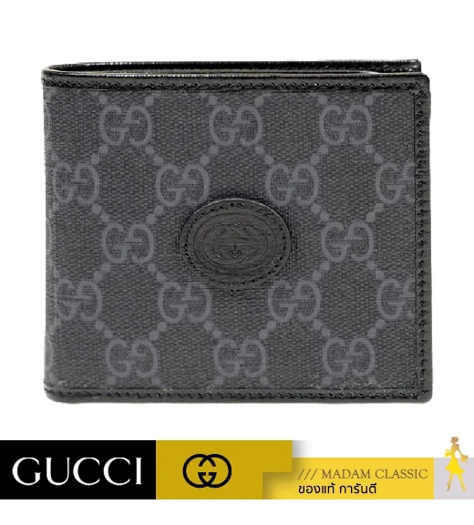 กระเป๋าสตางค์GUCCI WALLET WITH INTERLOCKING G (BLACK)