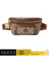 GUCCI BELT BAG WITH INTERLOCKING G (BEIGE/EBONY/BROWN