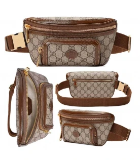 กระเป๋าคาดอก คาดเอว GUCCI BELT BAG WITH INTERLOCKING G (BEIGE/EBONY/BROWN