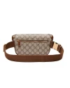 GUCCI BELT BAG WITH INTERLOCKING G (BEIGE/EBONY/BROWN