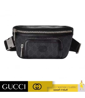 กระเป๋าคาดอก คาดเอว GUCCI BELT BAG WITH INTERLOCKING G (BLACK)