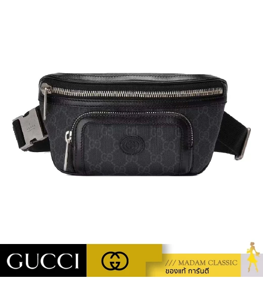 กระเป๋าคาดอก คาดเอว GUCCI BELT BAG WITH INTERLOCKING G (BLACK)