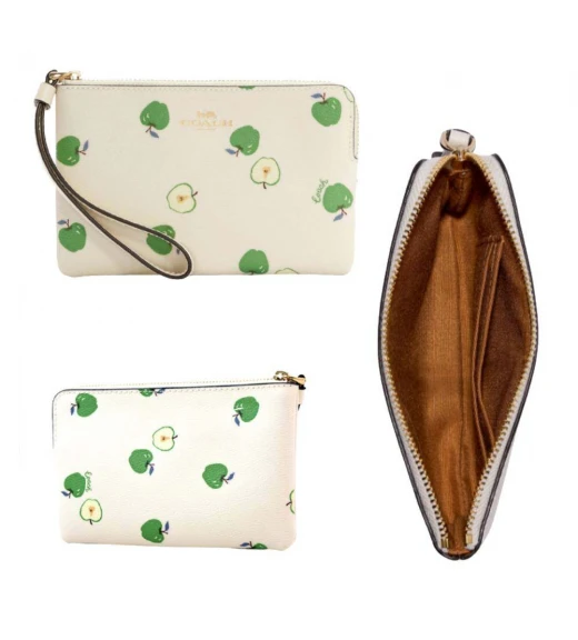 กระเป๋าคล้องมือ COACH 6978 CORNER ZIP WRISTLET WITH APPLE PRINT (IMCAH)