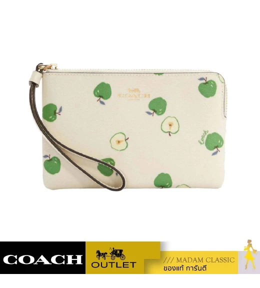 กระเป๋าคล้องมือ COACH 6978 CORNER ZIP WRISTLET WITH APPLE PRINT (IMCAH)