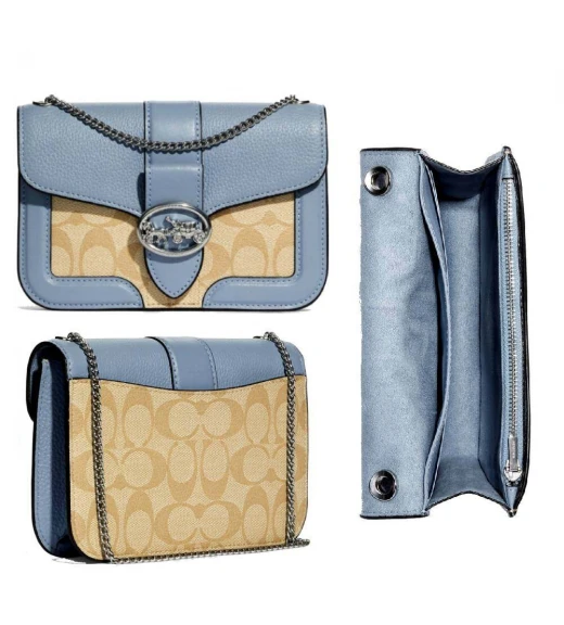กระเป๋าสะพายข้าง COACH 7287 GEORGIE CROSSBODY IN SIGNATURE CANVAS (SVTVS)