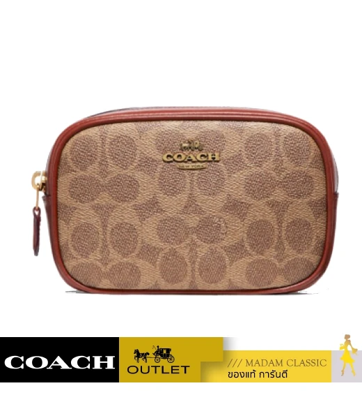 กระเป๋าคาดอก คาดเอว COACH 73743 BELT BAG IN COLORBLOCK SIGNATURE CANVAS (B4NQ4)