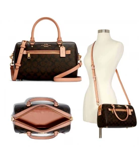 กระเป๋าสะพายข้าง COACH 83607 ROWAN SATCHEL IN SIGNATURE CANVAS (IMTL9)