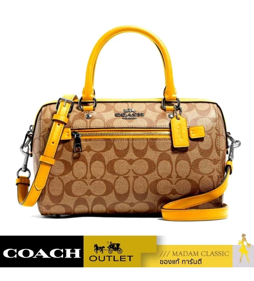 กระเป๋าสะพายข้าง COACH 83607 ROWAN SATCHEL IN SIGNATURE CANVAS (QBRLR)