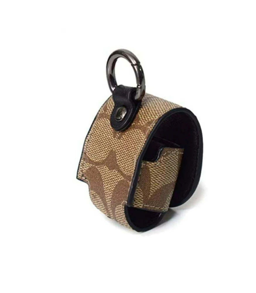 COACH 85025 EARBUD CASE BAG CHARM IN SIGNATURE CANVAS QBTN2